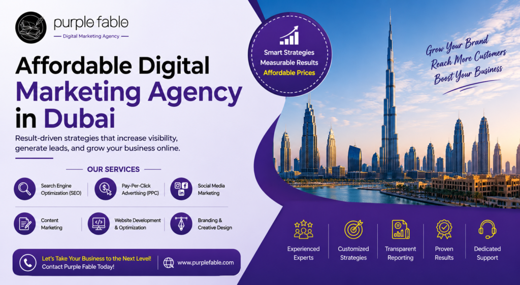 Affordable Digital Marketing Agency in Dubai – Purple Fable