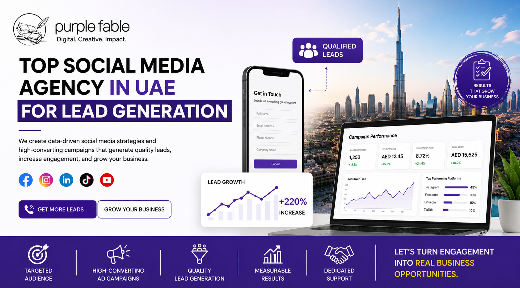 Top Social Media Agency in UAE for Lead Generation – Purple Fable