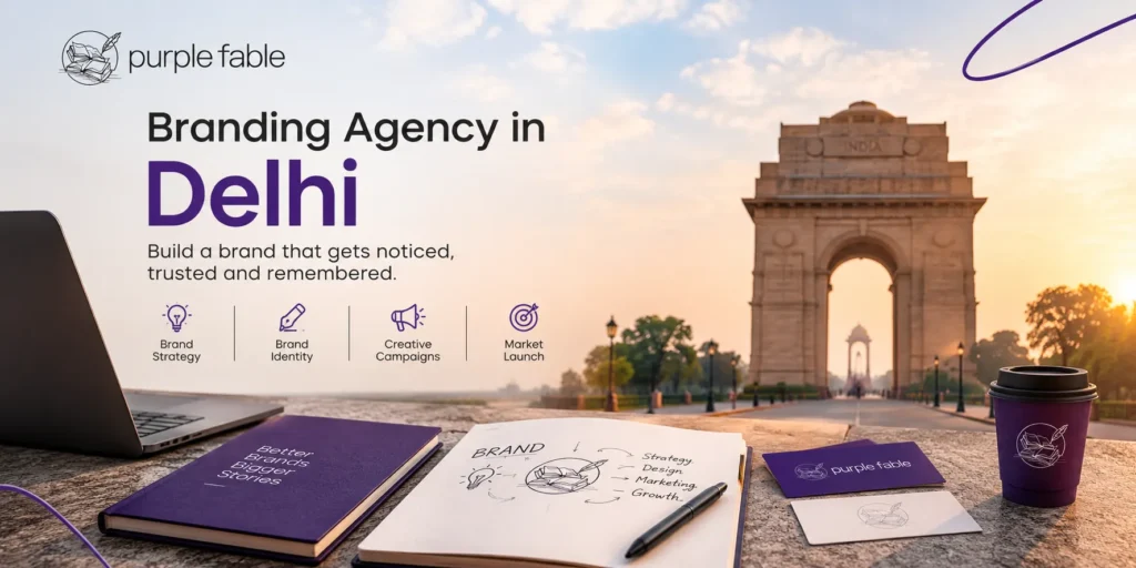 Branding Agency in Delhi offering brand strategy and brand identity services by Purple Fable